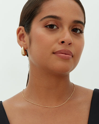 PAVOI teardrop chunky hoop earrings — 14K gold plated sterling silver design