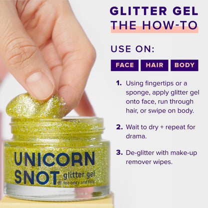 Glitter — Holographic body gel by Unicorn Snot, vegan and cruelty free.