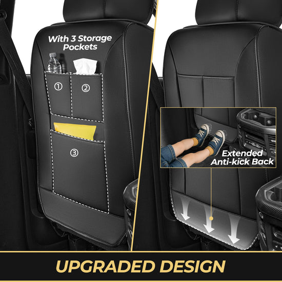 AOMSAZTO vehicle seat cover - Full set for Dodge RAM 2002-2025 Crew Cab with curved bench, black