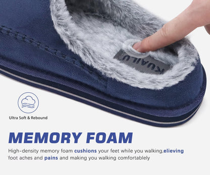 KuaiLu mens slippers with arch support and memory foam for indoor outdoor use