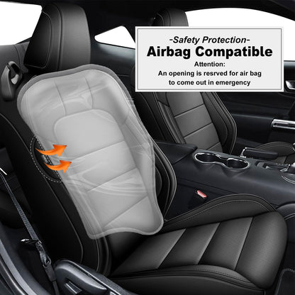 AOMSAZTO vehicle seat cover - Custom fit faux leather black for Ford Mustang 2015-2026
