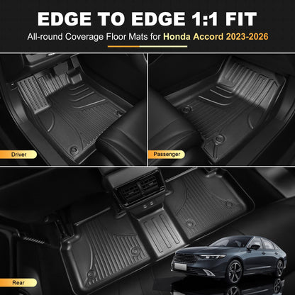 AOMSAZTO floor mats - All weather TPE rubber liners for Honda Accord 2023-2026
