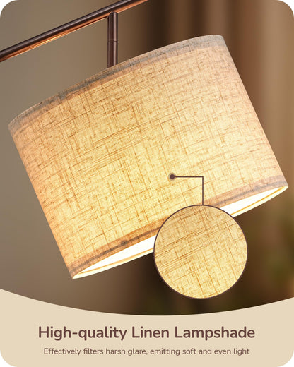 EDISHINE floor lamp — 64.7 minimalist design with adjustable shade and foot pedal switch