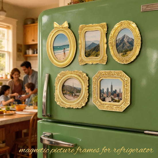 ERESGREAT picture frames — vintage gold mini set for tabletop decor (5 pcs)