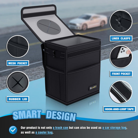 K KNODEL trash can — waterproof and leak-proof with lid and hanging design