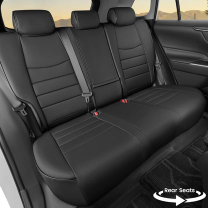 HKZ vehicle seat cover set - Leather for 2019-2025 Toyota RAV4 models LE, XLE, Limited