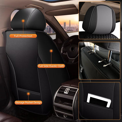 AOMSAZTO vehicle seat cover — leather front seat cushions for Acura RDX 2008-2026 in black and gray