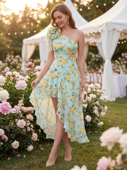 Grace Karin dress — One shoulder floral flowy maxi sundress for weddings