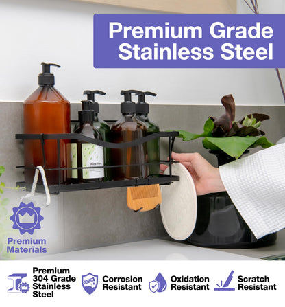 KINCMAX caddy — Rustproof SUS304 stainless steel wall mount with hooks