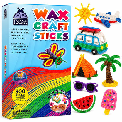 Art and craft kit — Bendable wax sticks for travel activities for kids ages 4-8