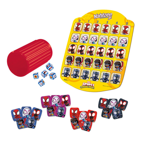 Board game — Hasbro Gaming Spidey and His Friends Yahtzee Jr. Marvel Edition for kids aged 4 and up
