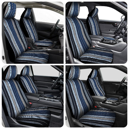 Nilight vehicle seat cover — Blue stripes with shoulder pads and airbag compatibility