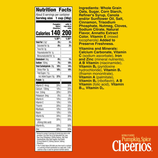 Breakfast cereal — pumpkin spice flavor Cheerios