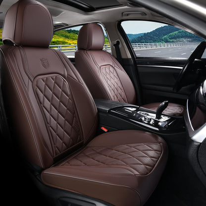 Coverado vehicle seat cover — luxury faux leather, waterproof, universal fit, brown