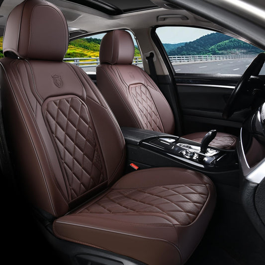 Coverado vehicle seat cover — luxury faux leather, waterproof, universal fit, brown
