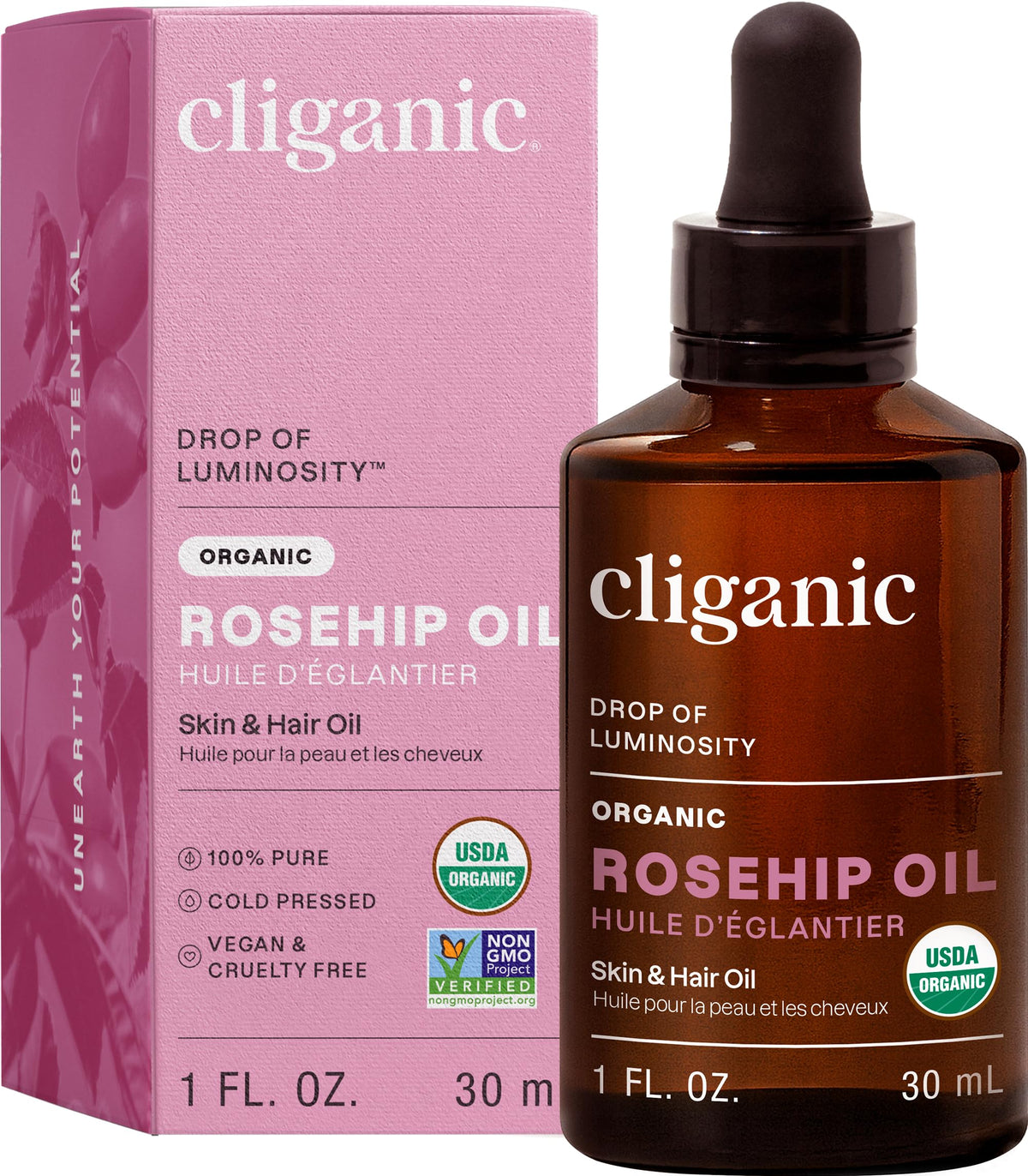 Cliganic organic rosehip oil — organic skin moisturizer