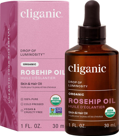 Cliganic organic rosehip oil — organic skin moisturizer