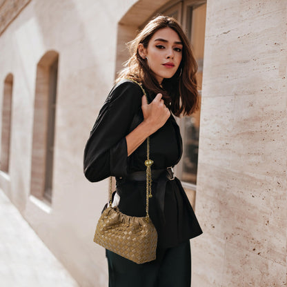 Joryin woven crossbody bag and evening purse, trendy dumpling clutch and hobo cloud shoulder bag