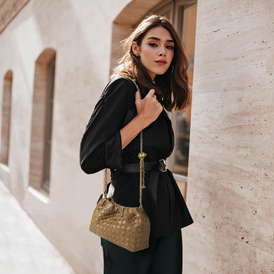 Joryin woven crossbody bag and evening purse, trendy dumpling clutch and hobo cloud shoulder bag