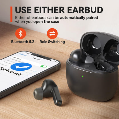 EarFun® Air headphones — True wireless design with 35H playtime and IPX7 waterproofing