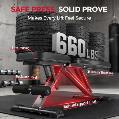 FLYBIRD WB2 fitness bench — adjustable and foldable incline design for workouts