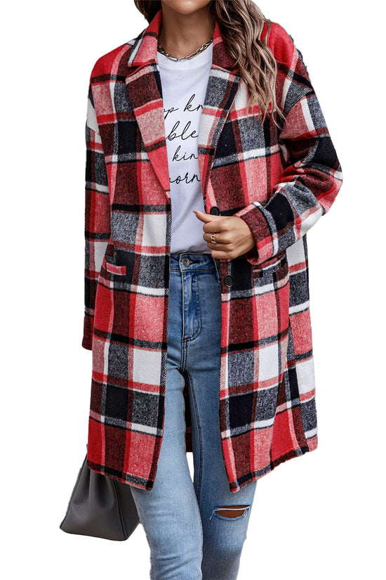 PRETTYGARDEN coat — plaid shacket with pockets for casual fall stylePRETTYGARDEN coat — plaid shacket with pockets for casual fall style