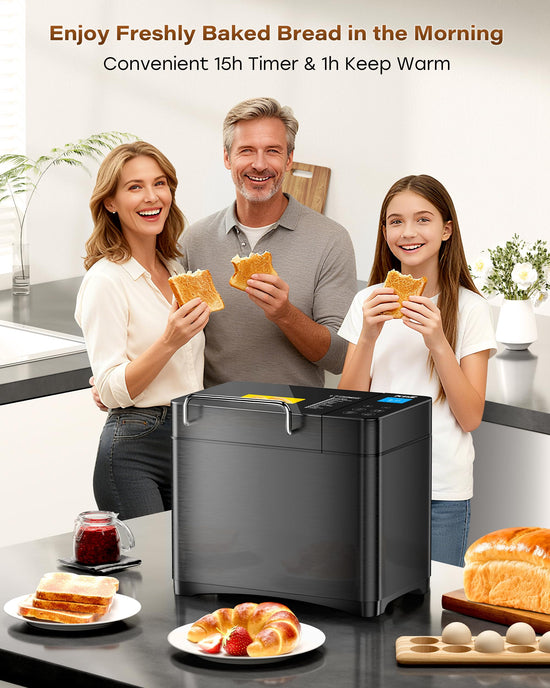 KBS bread making machine — 17-in-1 with dual heaters and stainless steel design