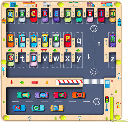 Magnetic alphabet maze puzzle — Montessori fine motor skills toy for toddlers