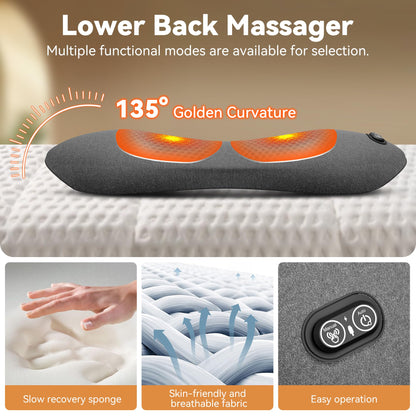 Triple Fusion Back Massager with Heat Vibration and Stretch