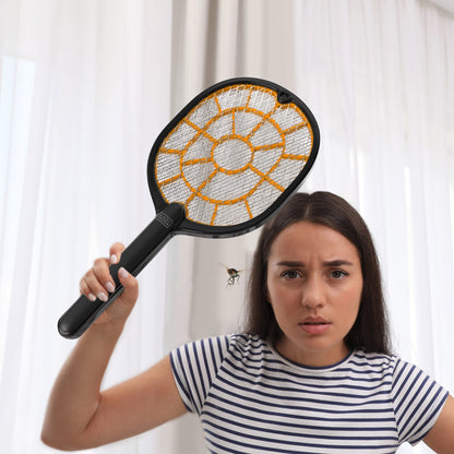 Bug zapper racket — handheld electric swatter for outdoor use