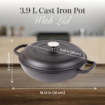 nuovva dutch ovens - shallow cast iron design