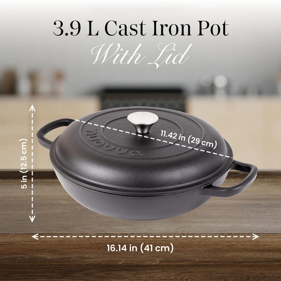 nuovva dutch ovens - shallow cast iron design