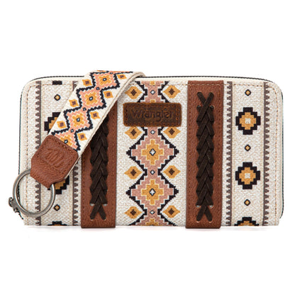 Wrangler wallet - Western Aztec clutch wristlet with credit card holder