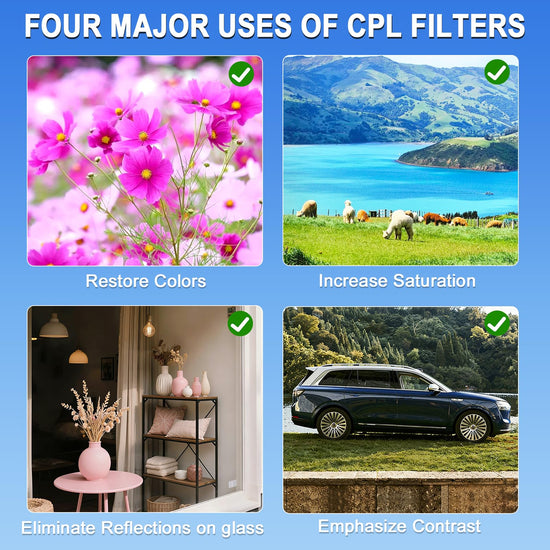67mm Circular Polarizer Filter for iPhone and Android Phone, CPL Lens Filter, Multi-Layer Coated, HD Transparent, Anti-Reflection, for DSLR Mirrorless Cameras