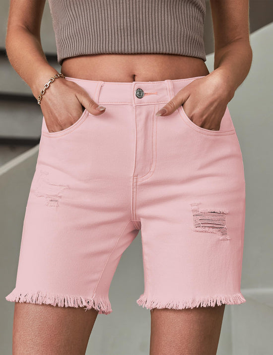 luvamia high waisted distressed denim shorts for women