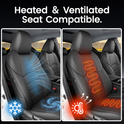 HKZ vehicle seat covers — custom fit for Toyota Venza 2021-2024, leather, black