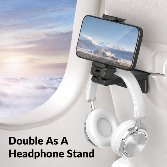 Portable electronic device mount — Perilogics airplane phone holder with 360 degree rotation