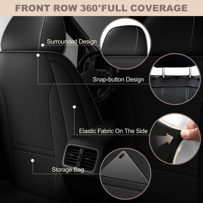 Vehicle seat cover — AOMSAZTO waterproof faux leather for Kia Seltos 2021-2026.