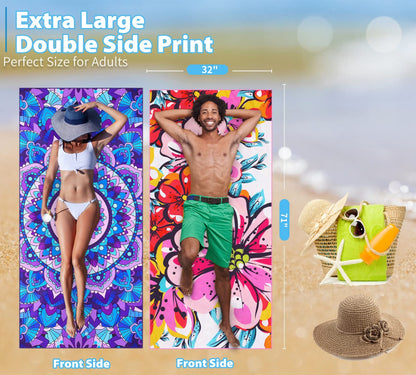Microfiber towel — sand free and quick drying for travel and outdoor activities.