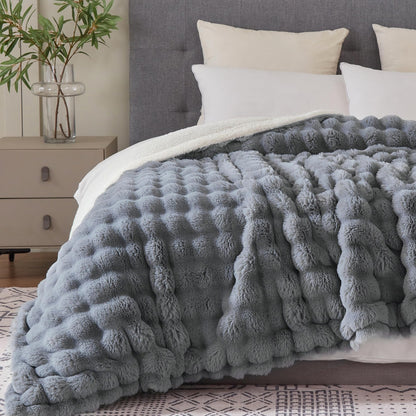 Serenhom throw blanket — soft cozy faux fur plush design for warmth and comfort