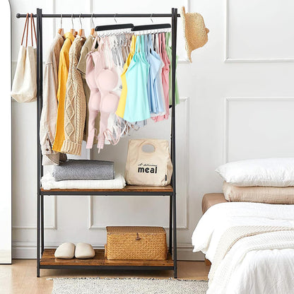 Clothes hanger — Foldable wood design with 20 hooks capacity for space saving storage
