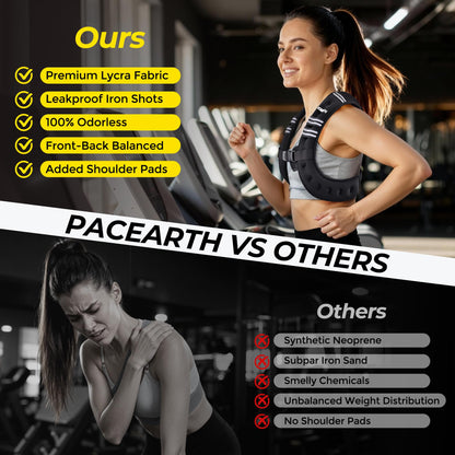 PACEARTH weighted vest — multiple weight options with reflective stripe for workouts