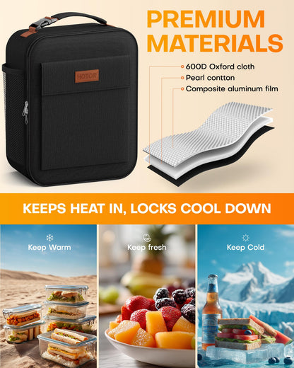 HOTOR meal holder — Large capacity insulated design with multiple pockets