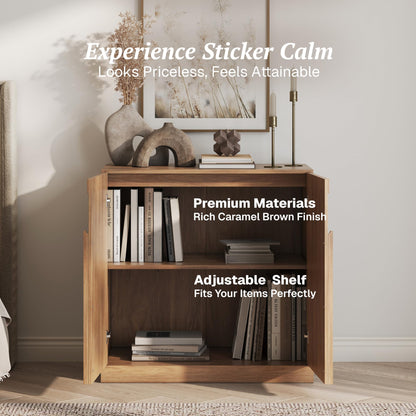 BELLEZE cabinet — 65 inch modular fluted design with storage and arc accents