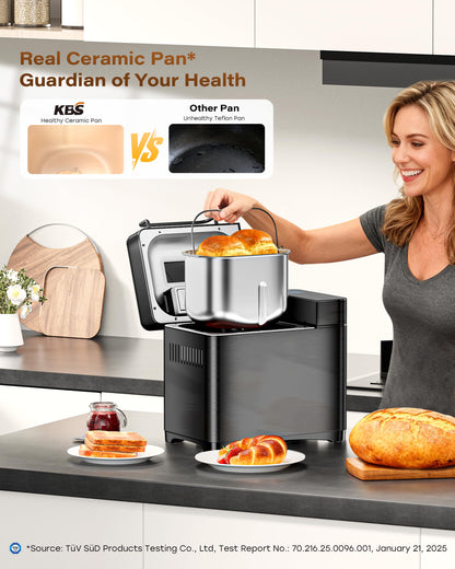 KBS bread making machine — Dual heaters with gluten-free ceramic pan and touch panel