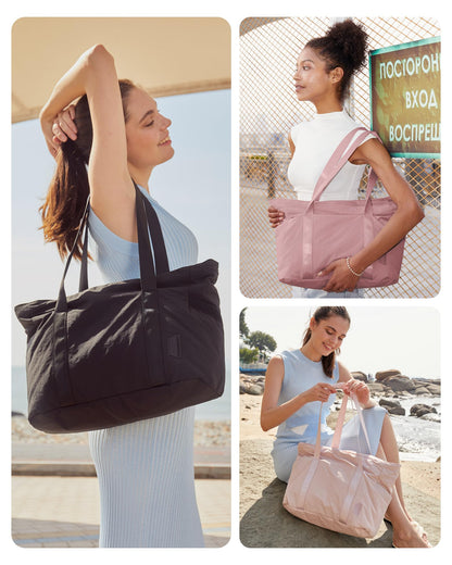 BAGSMART tote bag — zippered work tote with compartments for travel and gym