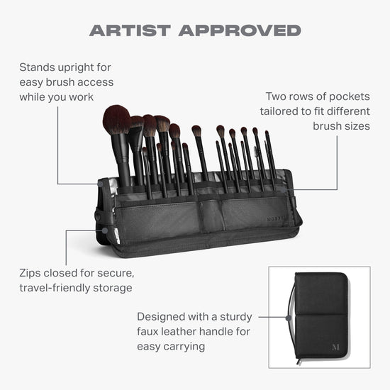 Morphe makeup brushes — 20 piece set with synthetic bristles and case