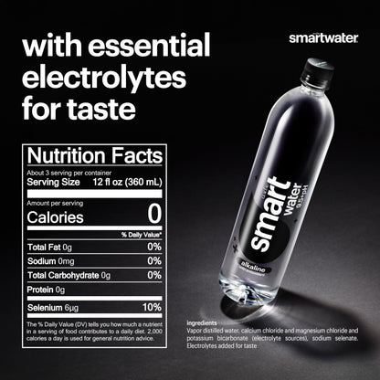 Smartwater alkaline water with antioxidants 1L six-pack