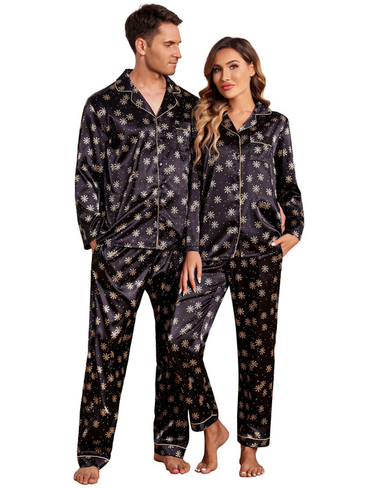 Ekouaer silk couples matching pajamas set