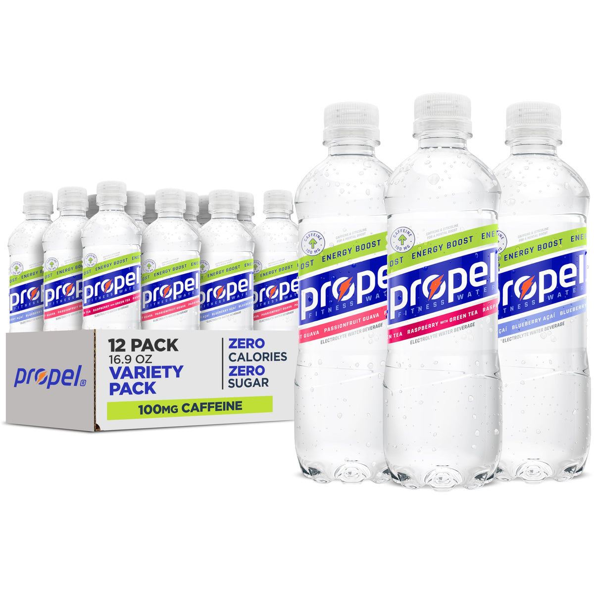 Propel flavored water — zero calorie energy boost